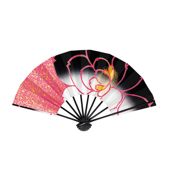 【舞扇子】黒塗骨-つばき　Fan for Japanese dance　竹-1418