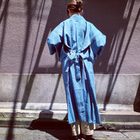 キモノガウン【ReCHIKA -リチカ-】<単衣>水色小紋 KIMONO Gown