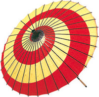 【舞傘】子供用紙傘-２　うず巻黄赤