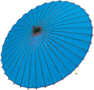 【舞傘】紙傘ー６（ブルー）二本継ぎ