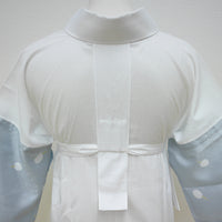 筒袖半襦袢【くわい-ブルーグレー】半襟・衣紋抜き付き 丸洗いOK