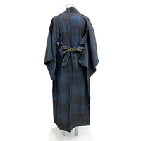 キモノガウン【ReCHIKA -リチカ-】<単衣>紺の紬 KIMONO Gown