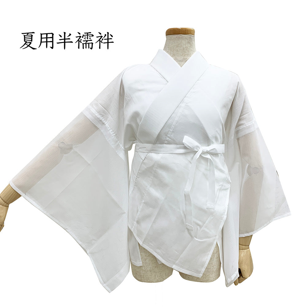 美品 夏物 裄64.4ｃｍ 絽 白地 長襦袢 正絹 紐通し付 Js619 美品 夏物 裄64.4cm 絽 白地 長襦袢 正絹 紐通し付 Js619 美品