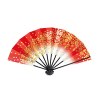 【舞扇子】黒塗骨-ぼかしに桜ちらし赤　Fan for Japanese dance　松-1305