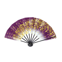 【舞扇子】黒塗骨-ぼかしに桜ちらし紫　Fan for Japanese dance