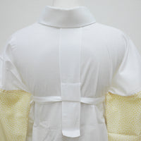 筒袖半襦袢【あられ-黄色】半襟・衣紋抜き付き 丸洗いOK